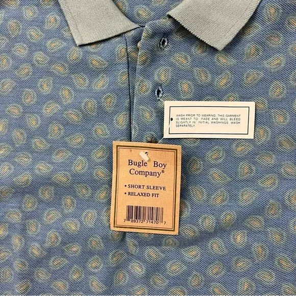 NWT Vintage Bugle Boy Paisley Golf Polo men's L - Picture 4 of 6